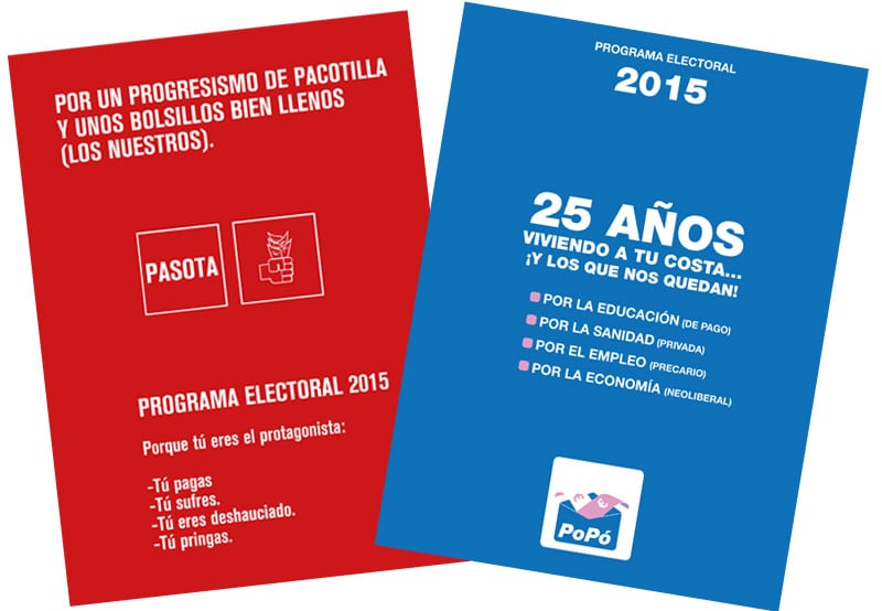 programa electoral del POPO y el PASOTA, del cómic Chorizos atraco a la española